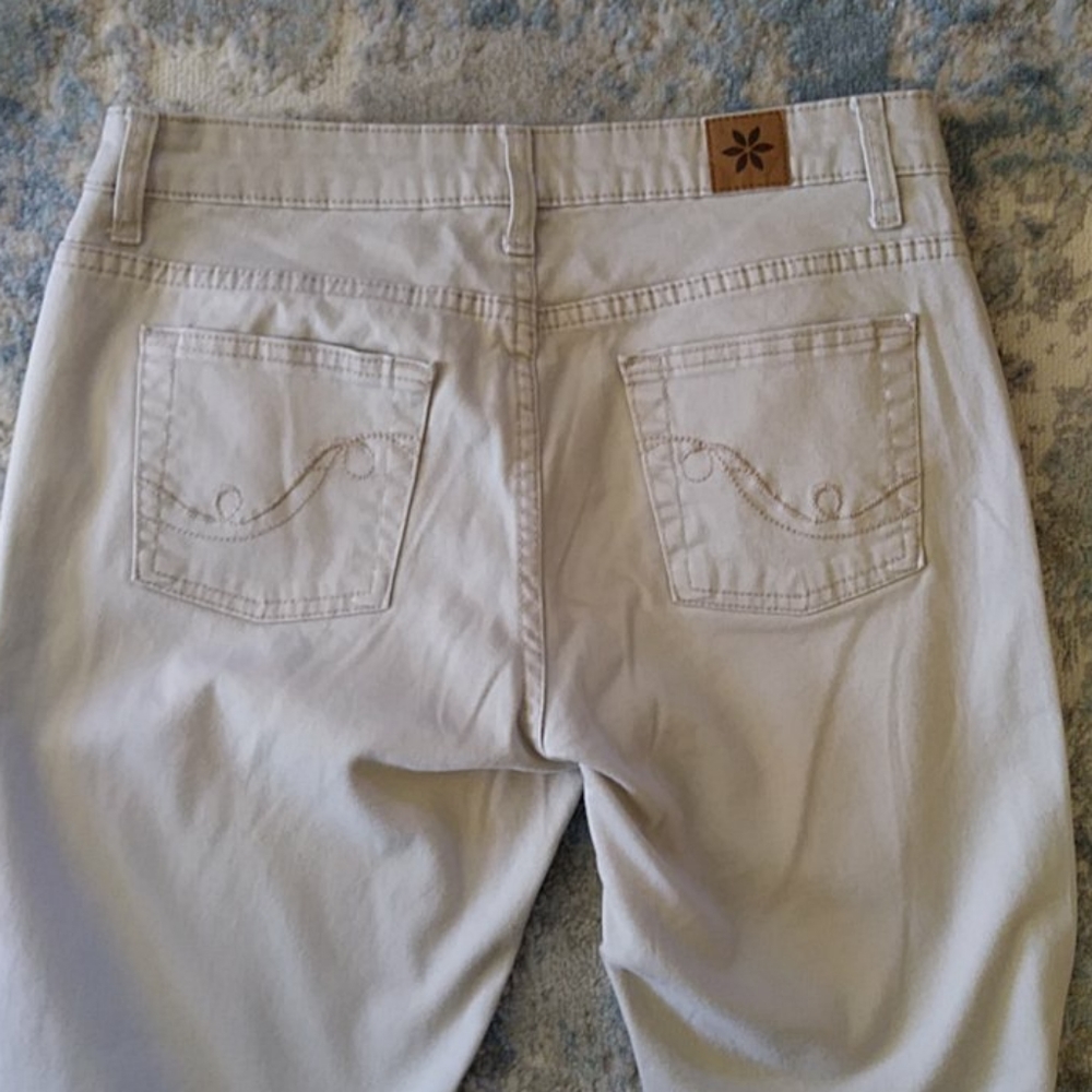So Stretch Flare Khaki Jeans Size Junior 7 Short - Picture 7 of 13